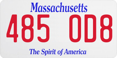 MA license plate 485OD8