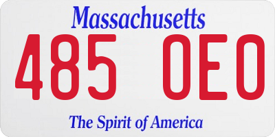 MA license plate 485OE0