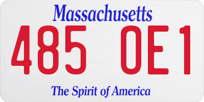 MA license plate 485OE1