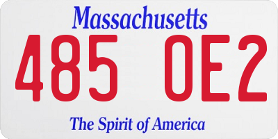 MA license plate 485OE2