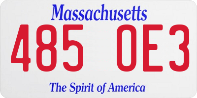 MA license plate 485OE3