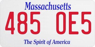 MA license plate 485OE5
