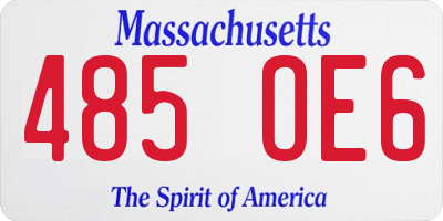 MA license plate 485OE6