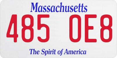 MA license plate 485OE8