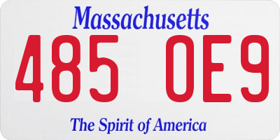 MA license plate 485OE9