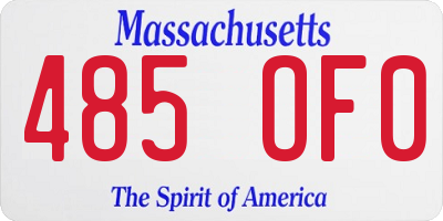 MA license plate 485OF0