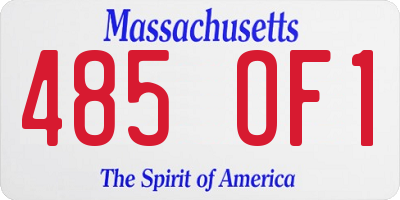 MA license plate 485OF1