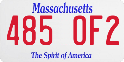 MA license plate 485OF2