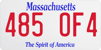 MA license plate 485OF4