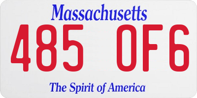 MA license plate 485OF6