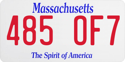 MA license plate 485OF7