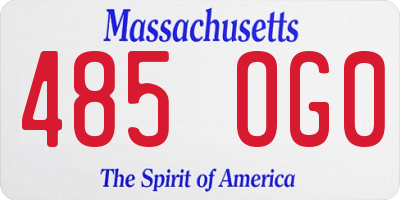 MA license plate 485OG0