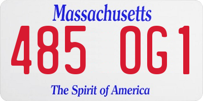 MA license plate 485OG1