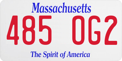 MA license plate 485OG2