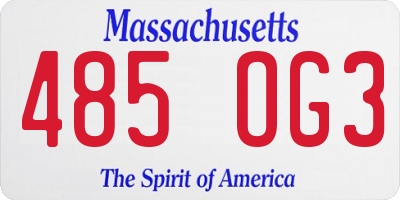 MA license plate 485OG3