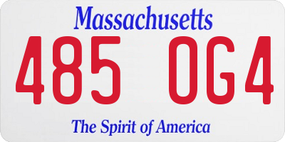 MA license plate 485OG4