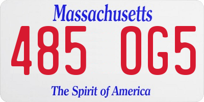 MA license plate 485OG5