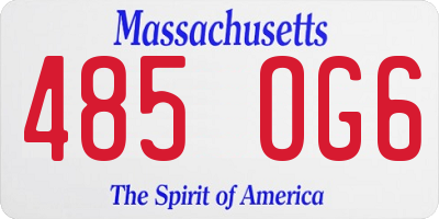 MA license plate 485OG6