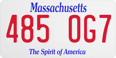 MA license plate 485OG7