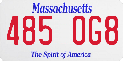 MA license plate 485OG8