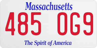 MA license plate 485OG9