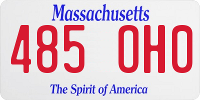 MA license plate 485OH0