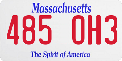 MA license plate 485OH3