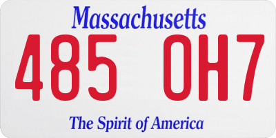 MA license plate 485OH7