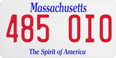 MA license plate 485OI0