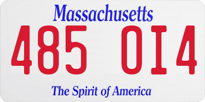 MA license plate 485OI4