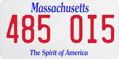 MA license plate 485OI5