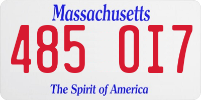 MA license plate 485OI7