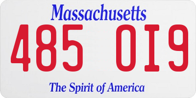 MA license plate 485OI9