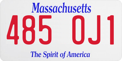 MA license plate 485OJ1