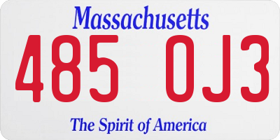 MA license plate 485OJ3