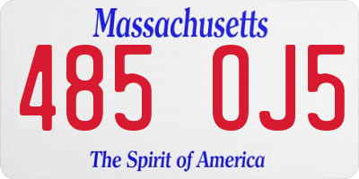 MA license plate 485OJ5