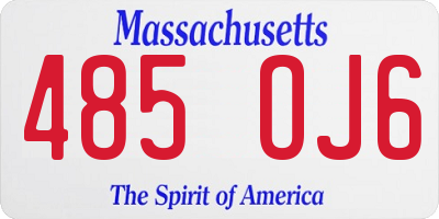 MA license plate 485OJ6