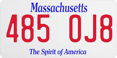 MA license plate 485OJ8