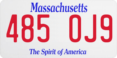 MA license plate 485OJ9