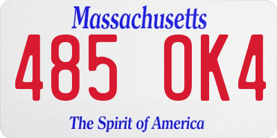 MA license plate 485OK4