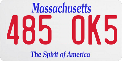 MA license plate 485OK5