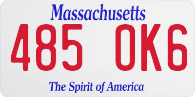 MA license plate 485OK6