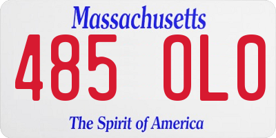 MA license plate 485OL0