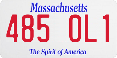 MA license plate 485OL1