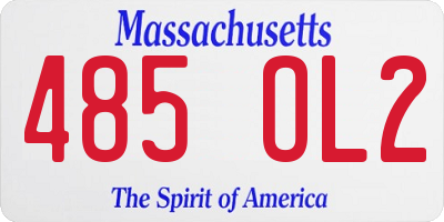 MA license plate 485OL2