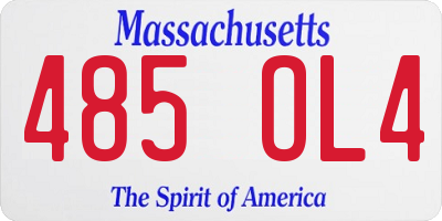 MA license plate 485OL4