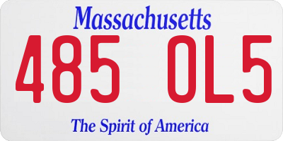 MA license plate 485OL5