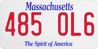 MA license plate 485OL6