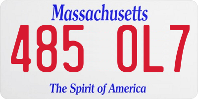 MA license plate 485OL7