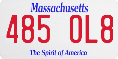 MA license plate 485OL8